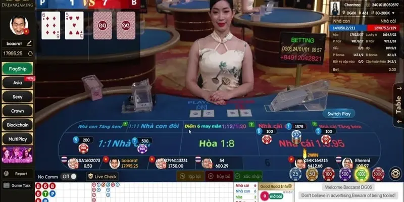 Sức hấp dẫn của sảnh baccarat live